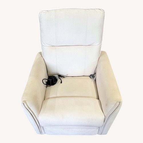 Used Cream Microsuede Recliner for sale on AptDeco