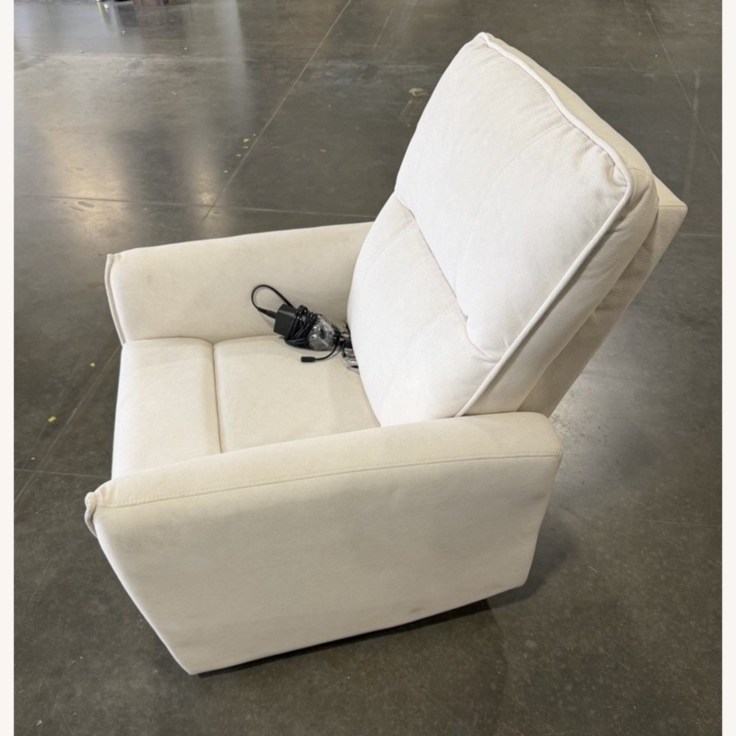 Cream Microsuede Recliner - image-2