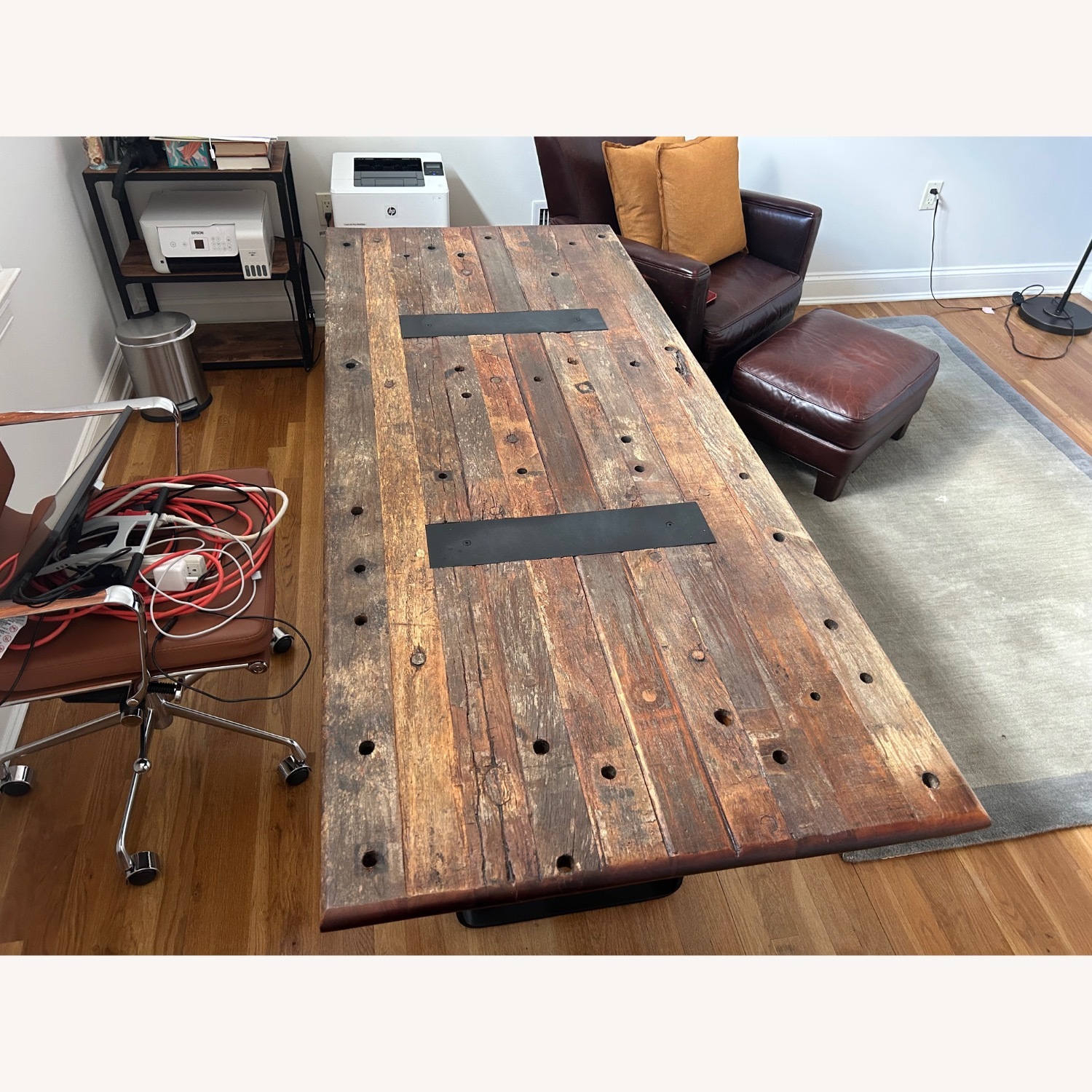 Crate & Barrel Phoenix Dark Brown Work Table - image-3