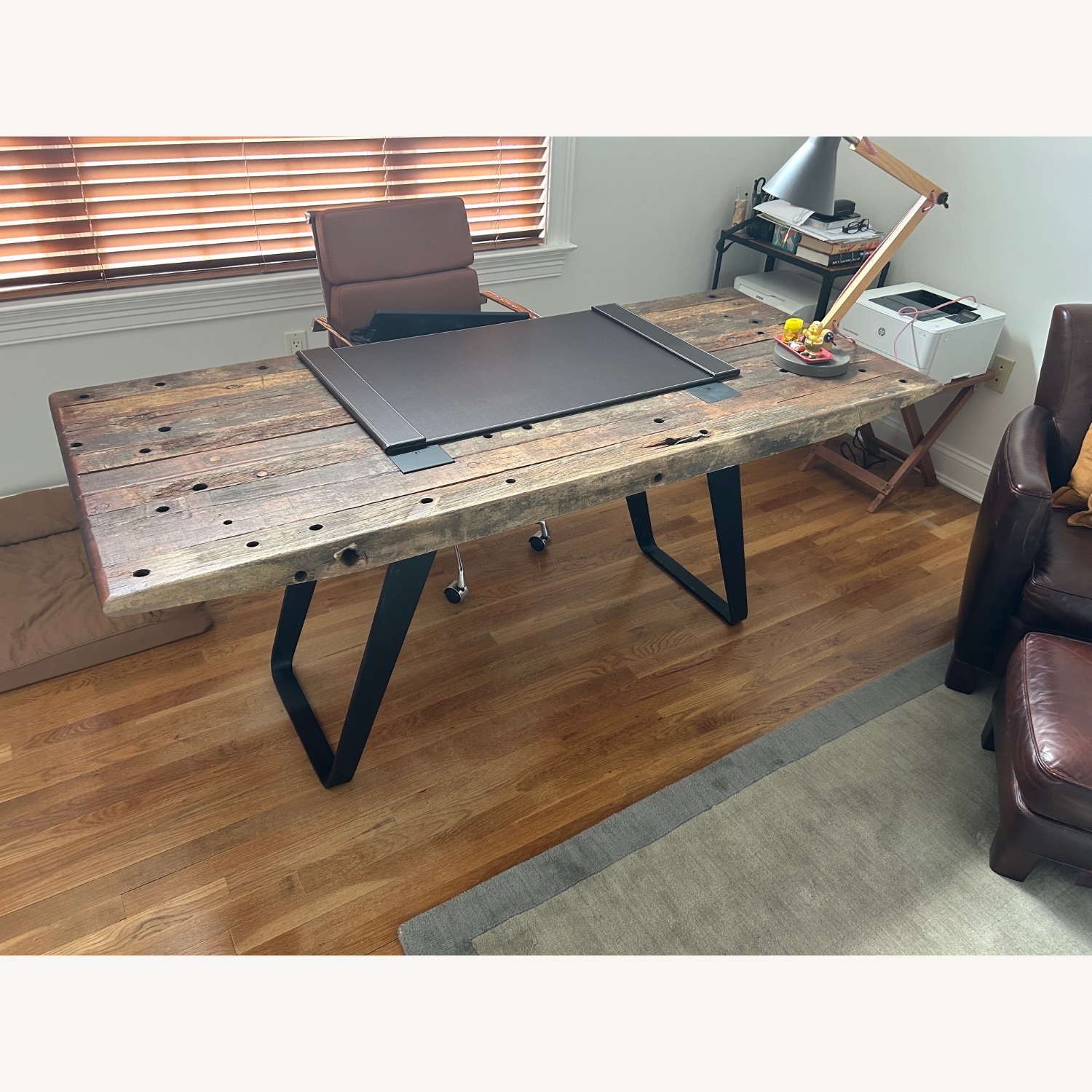 Crate & Barrel Phoenix Dark Brown Work Table - image-2