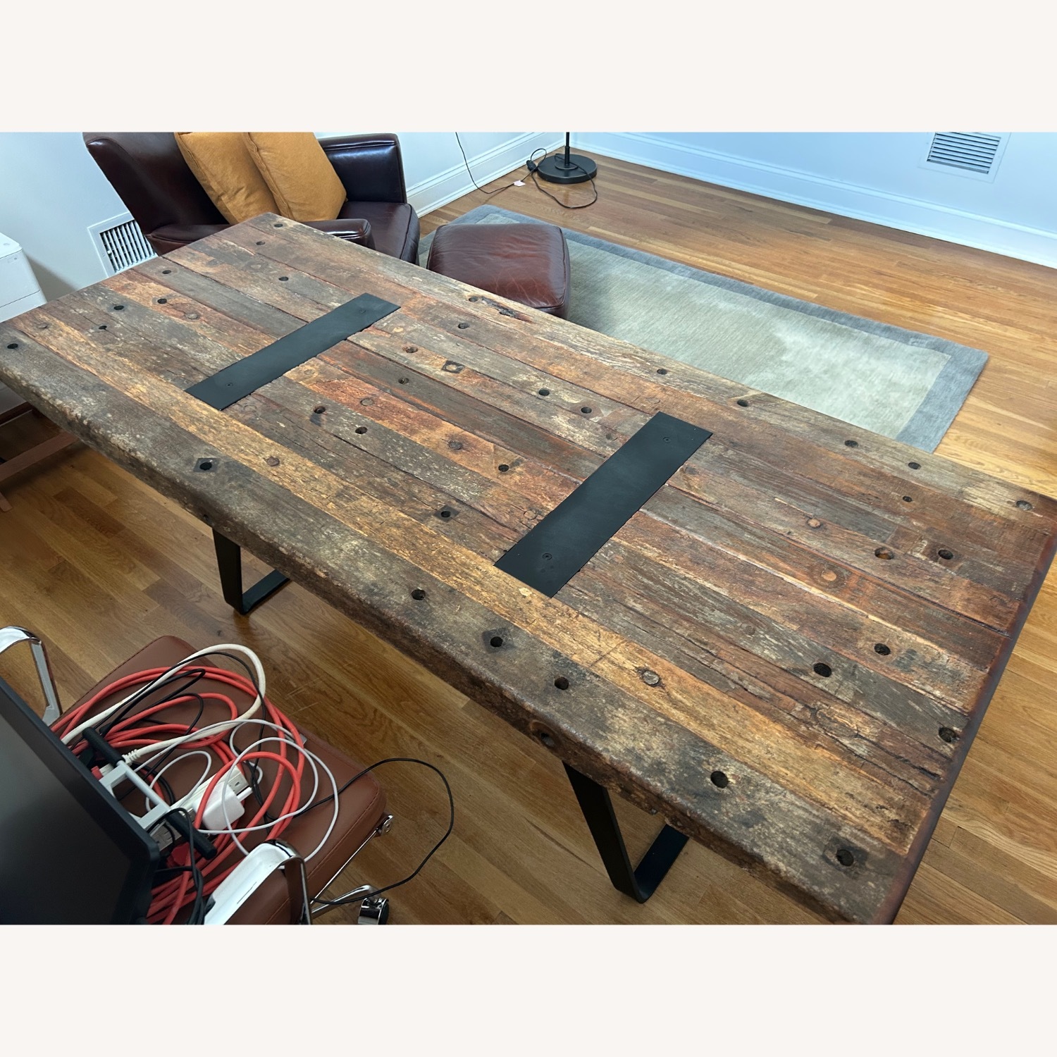 Crate & Barrel Phoenix Dark Brown Work Table - image-4