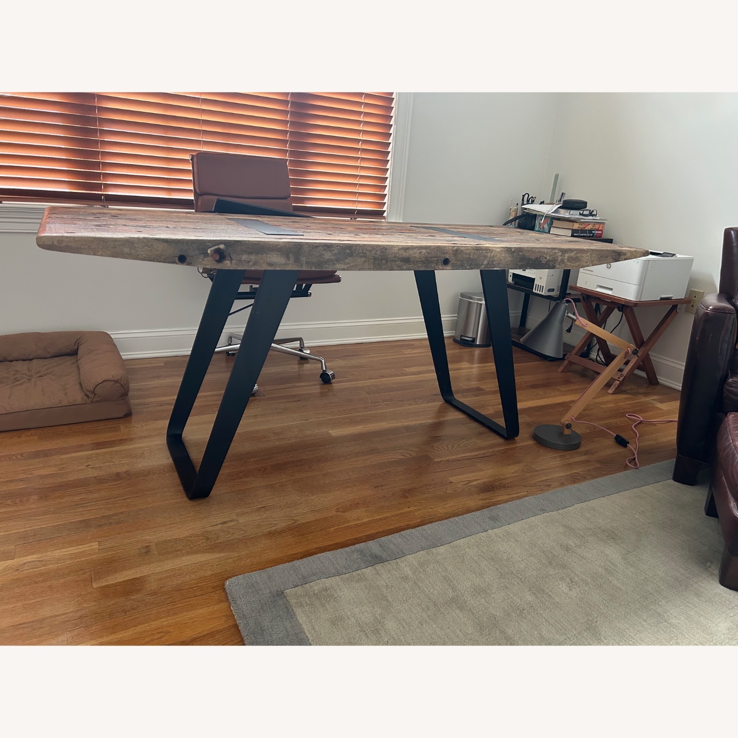 Crate & Barrel Phoenix Dark Brown Work Table - image-5