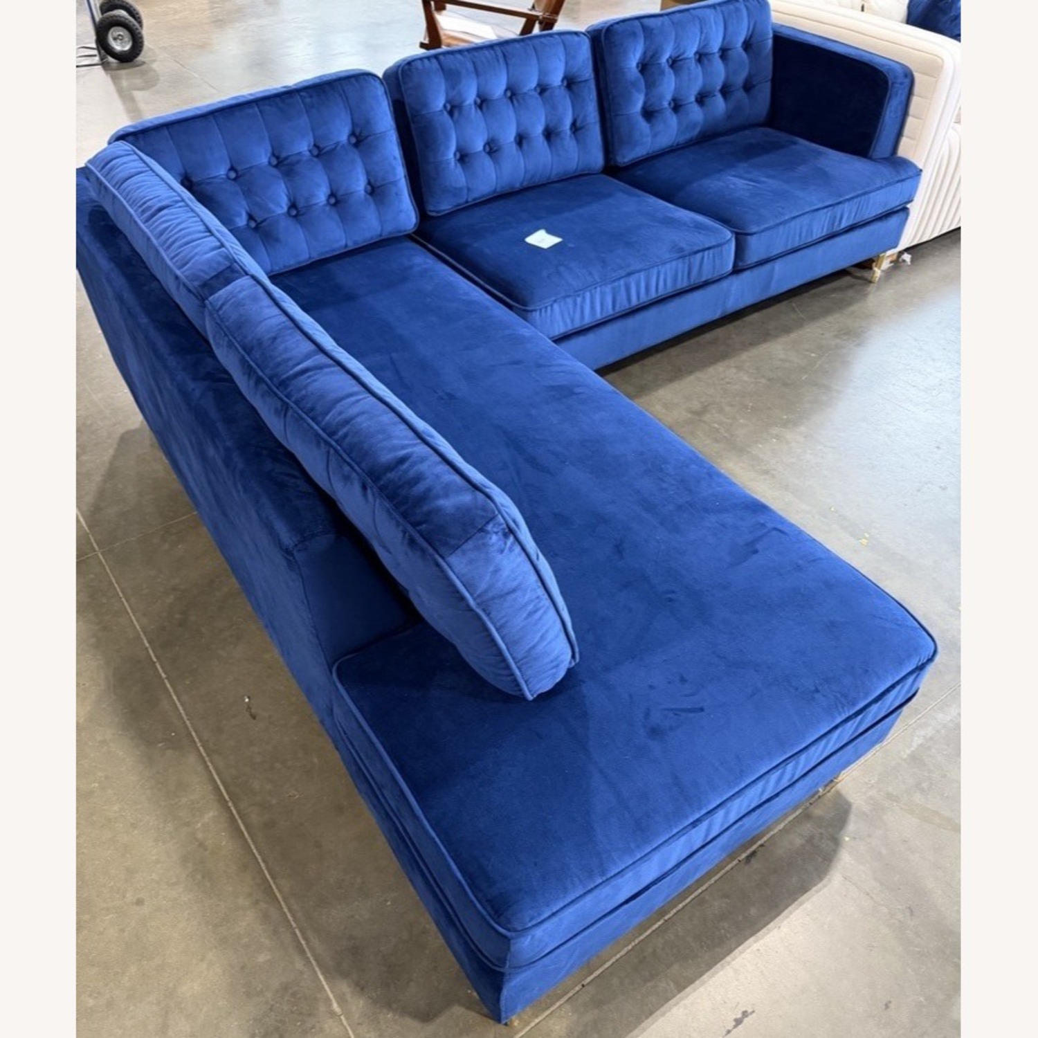 Blue Velvet 2 Piece Sectional - image-2