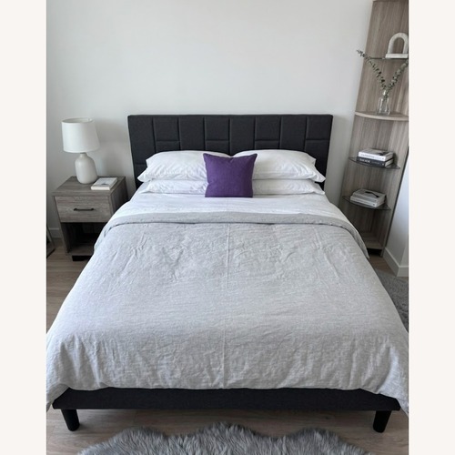 Used Light Gray Queen Bed for sale on AptDeco