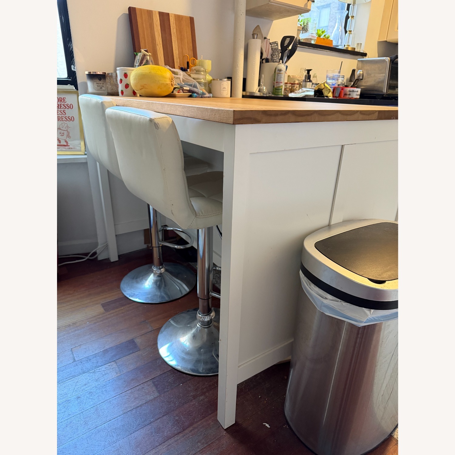 IKEA Tornviken Series White Wood Kitchen Island - image-3