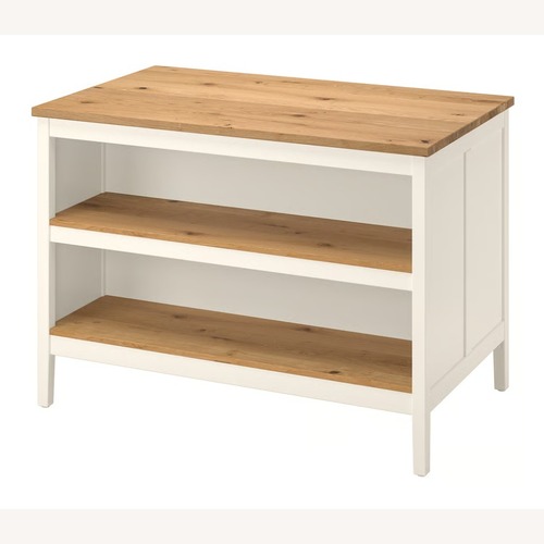 Used IKEA Tornviken Series White Wood Kitchen Island for sale on AptDeco