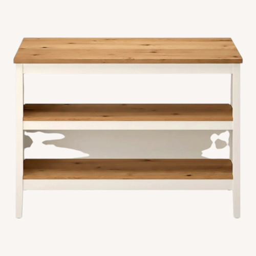 Used IKEA Tornviken Series White Wood Kitchen Island for sale on AptDeco
