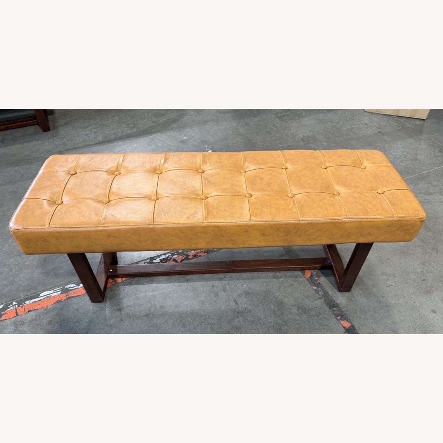 Natural Leather Bench - image-1