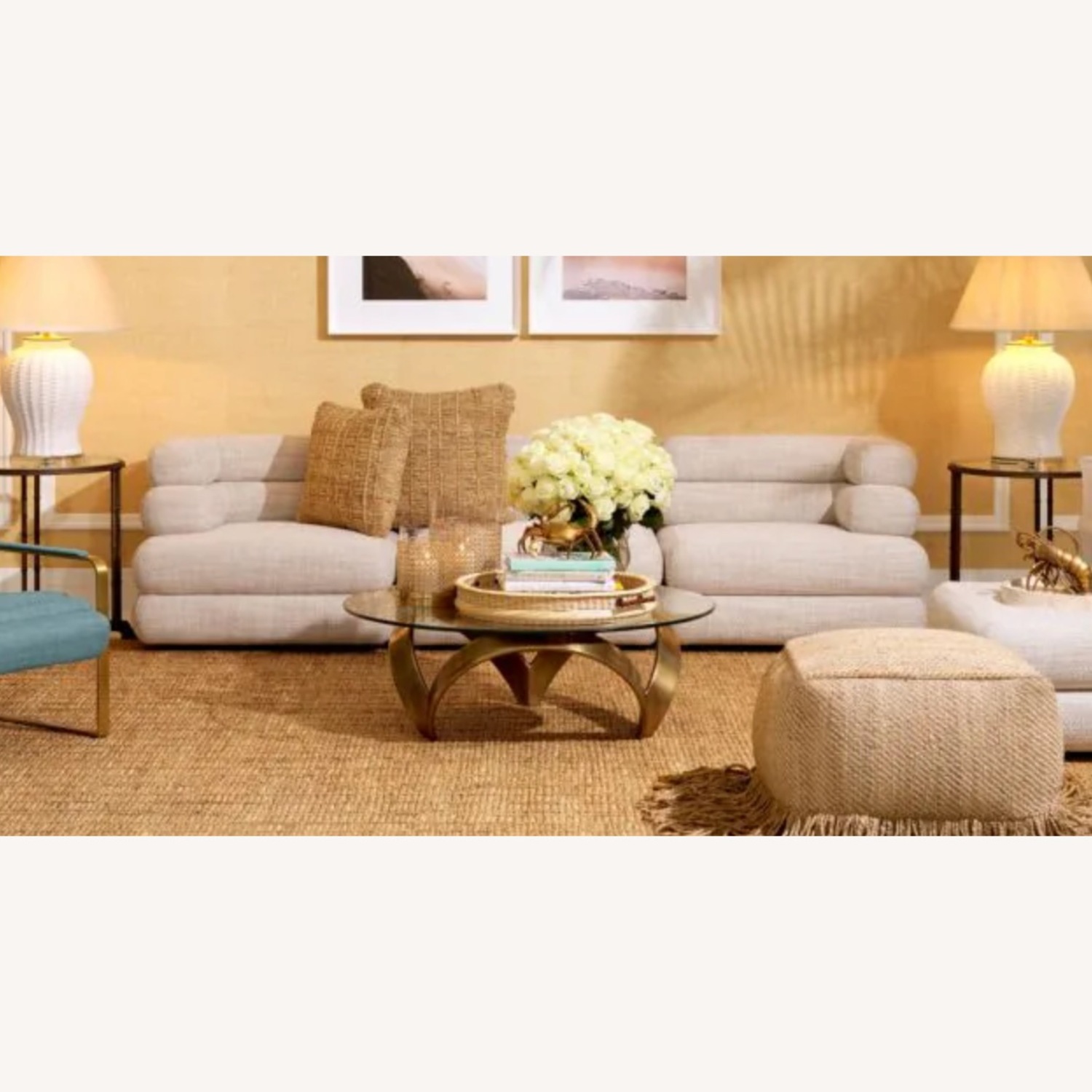 Malaga Natural Fabric 3+ Piece Sectional - image-4