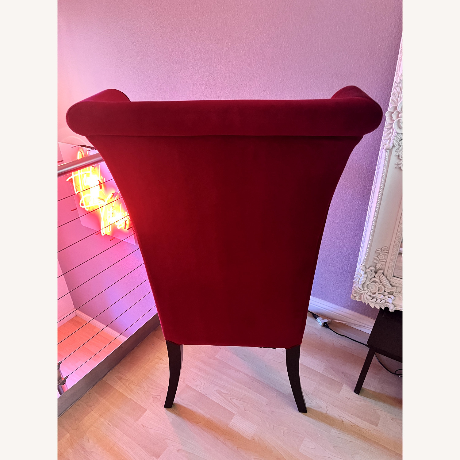 Armen Living Red Fabric Accent Chair - image-4