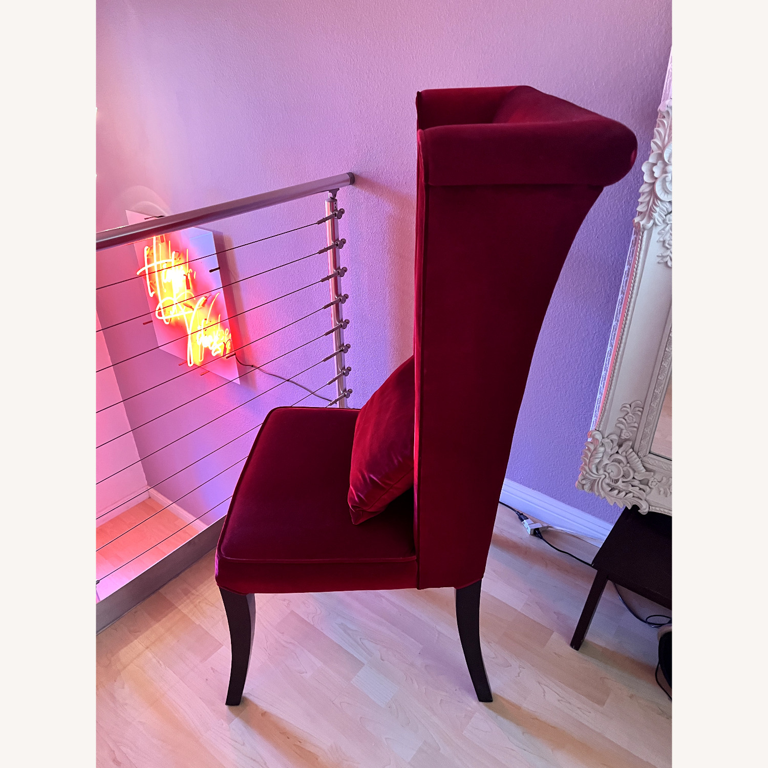 Armen Living Red Fabric Accent Chair - image-3