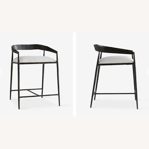 Used Lulu & Georgia Ansel White + Iron Counter Stools for sale on AptDeco