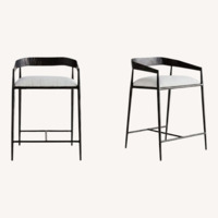 Lulu & Georgia Ansel White + Iron Counter Stools