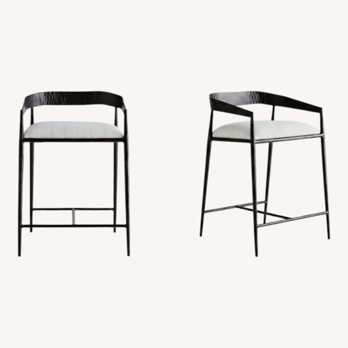 Used Lulu & Georgia Ansel White + Iron Counter Stools for sale on AptDeco