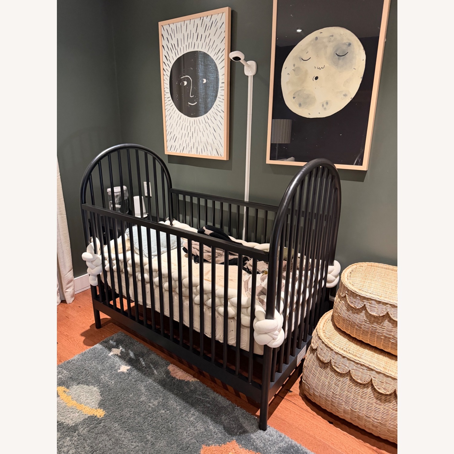 Crate & Barrel Leann Ford Black Wood Crib - image-4