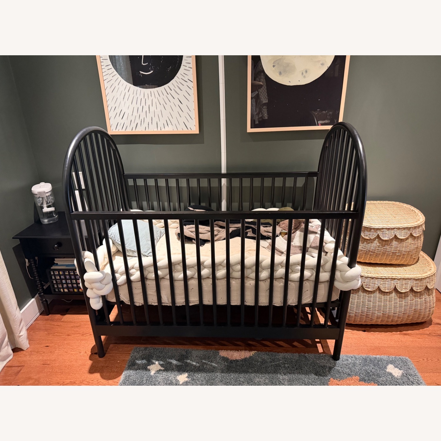 Crate & Barrel Leann Ford Black Wood Crib - image-3
