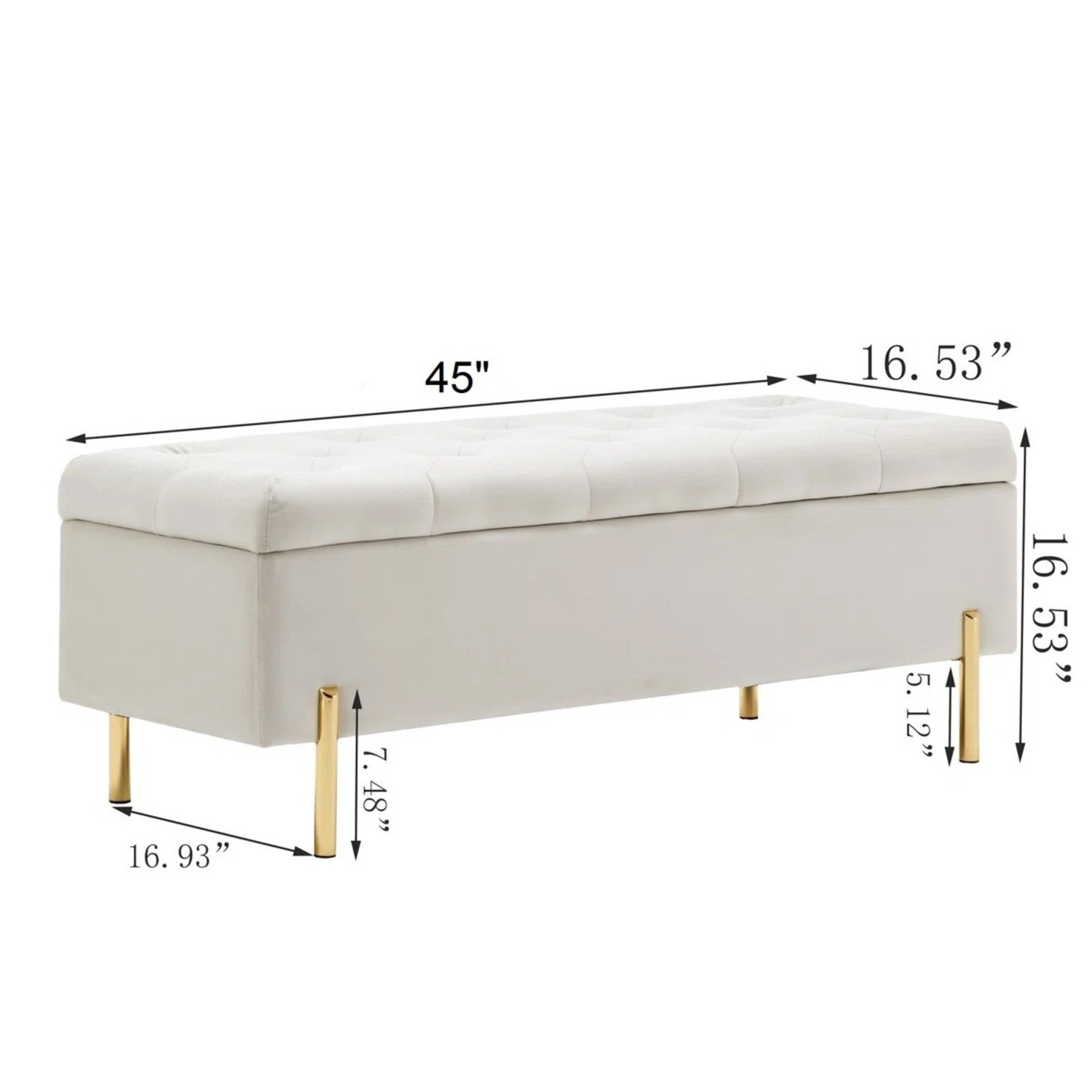 Wayfair Velvet Storage Bench Entryway/End of Bed - image-5