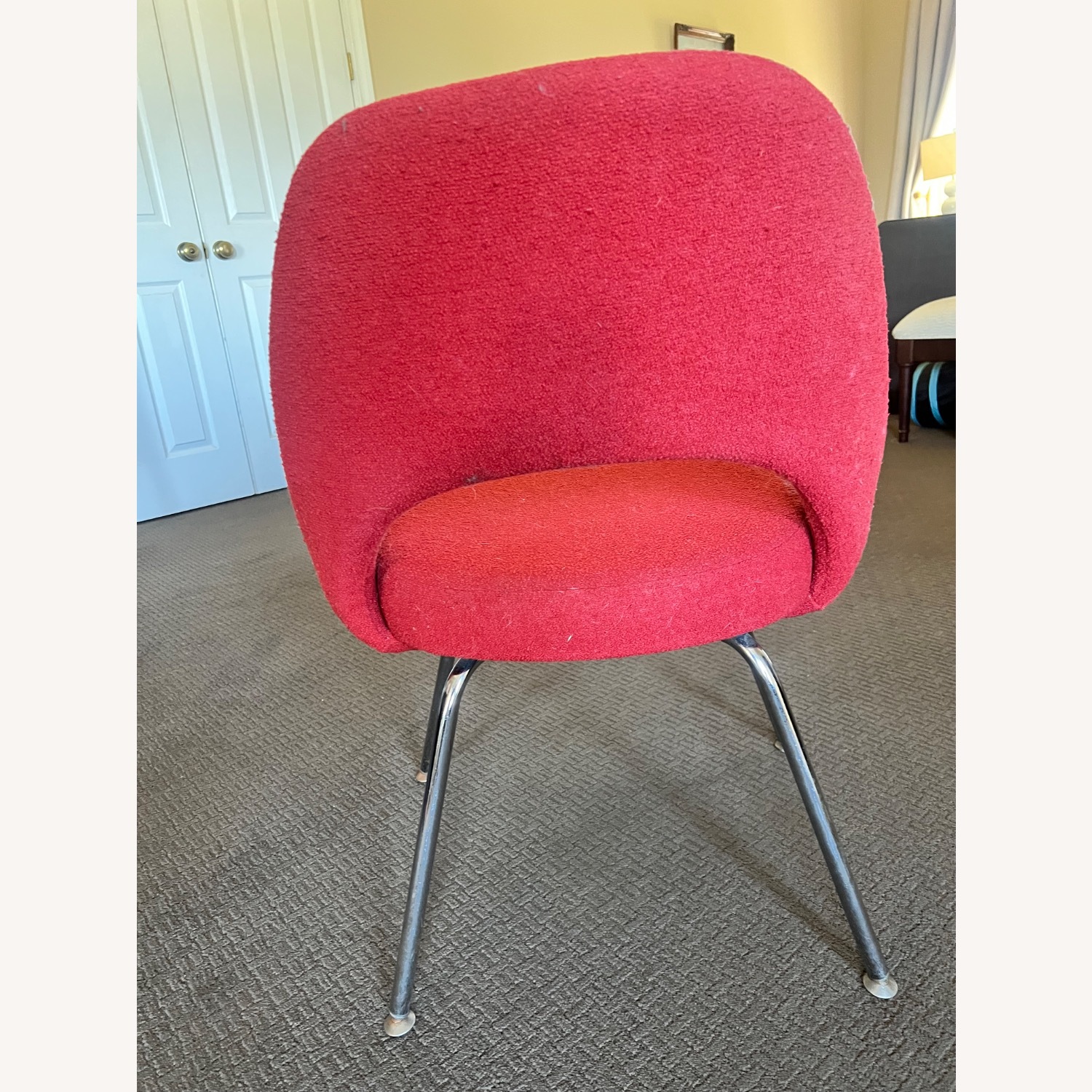 Knoll Red Fabric Dining Chair - image-4