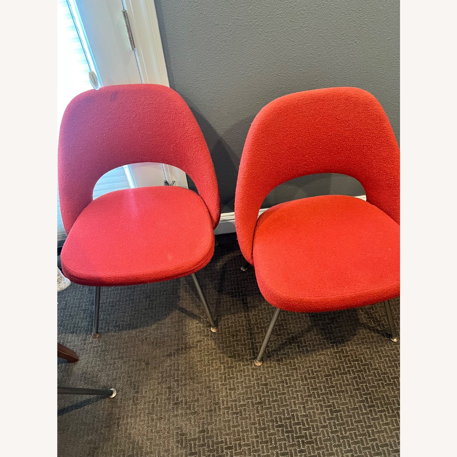 Knoll Red Fabric Dining Chair - image-7
