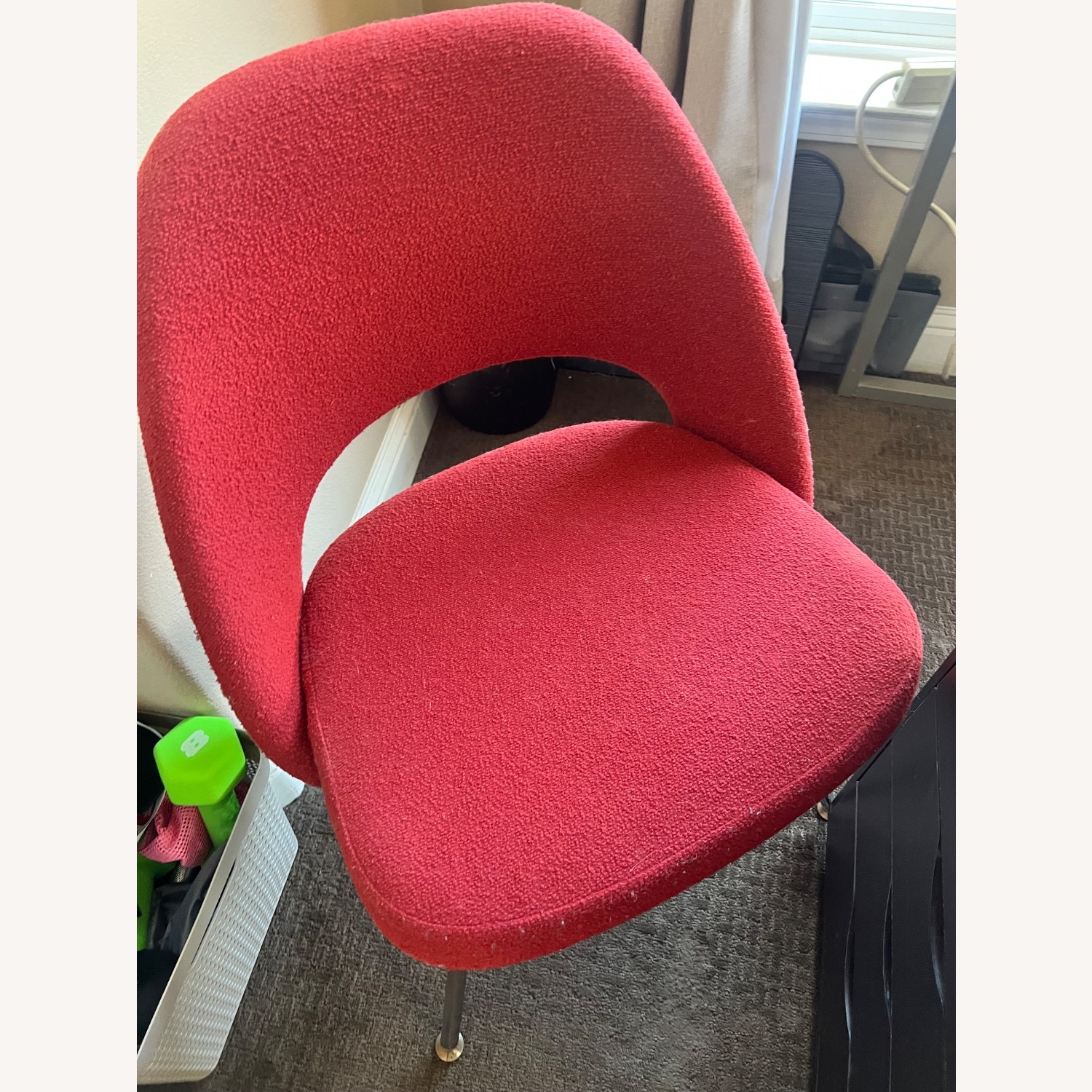 Knoll Red Fabric Dining Chair - image-2