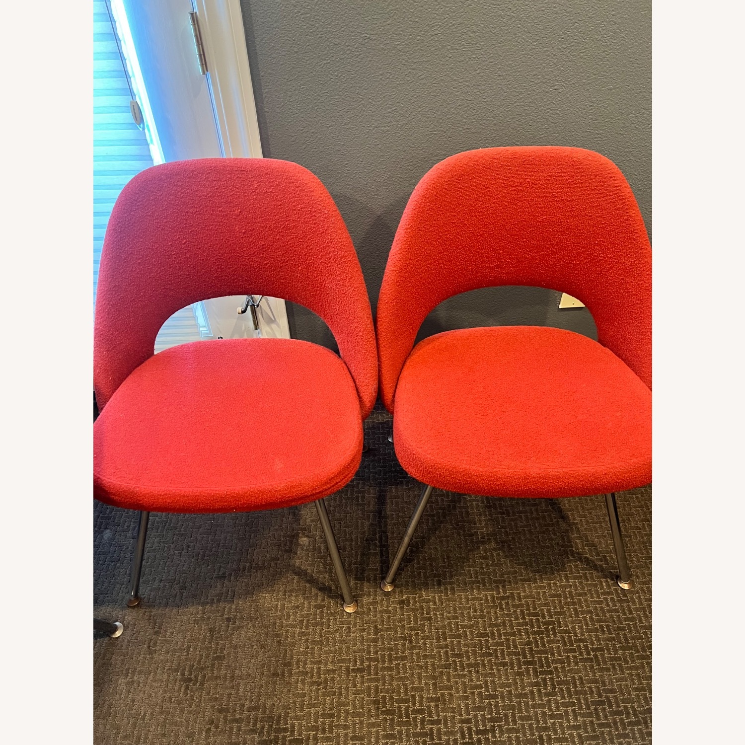 Knoll Red Fabric Dining Chair - image-1