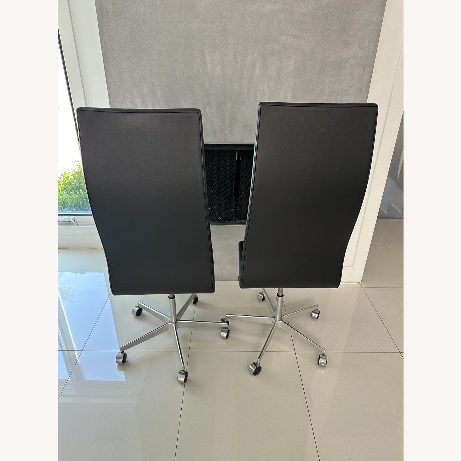 Fritz Hansen Black Leather Office Chairs - image-3