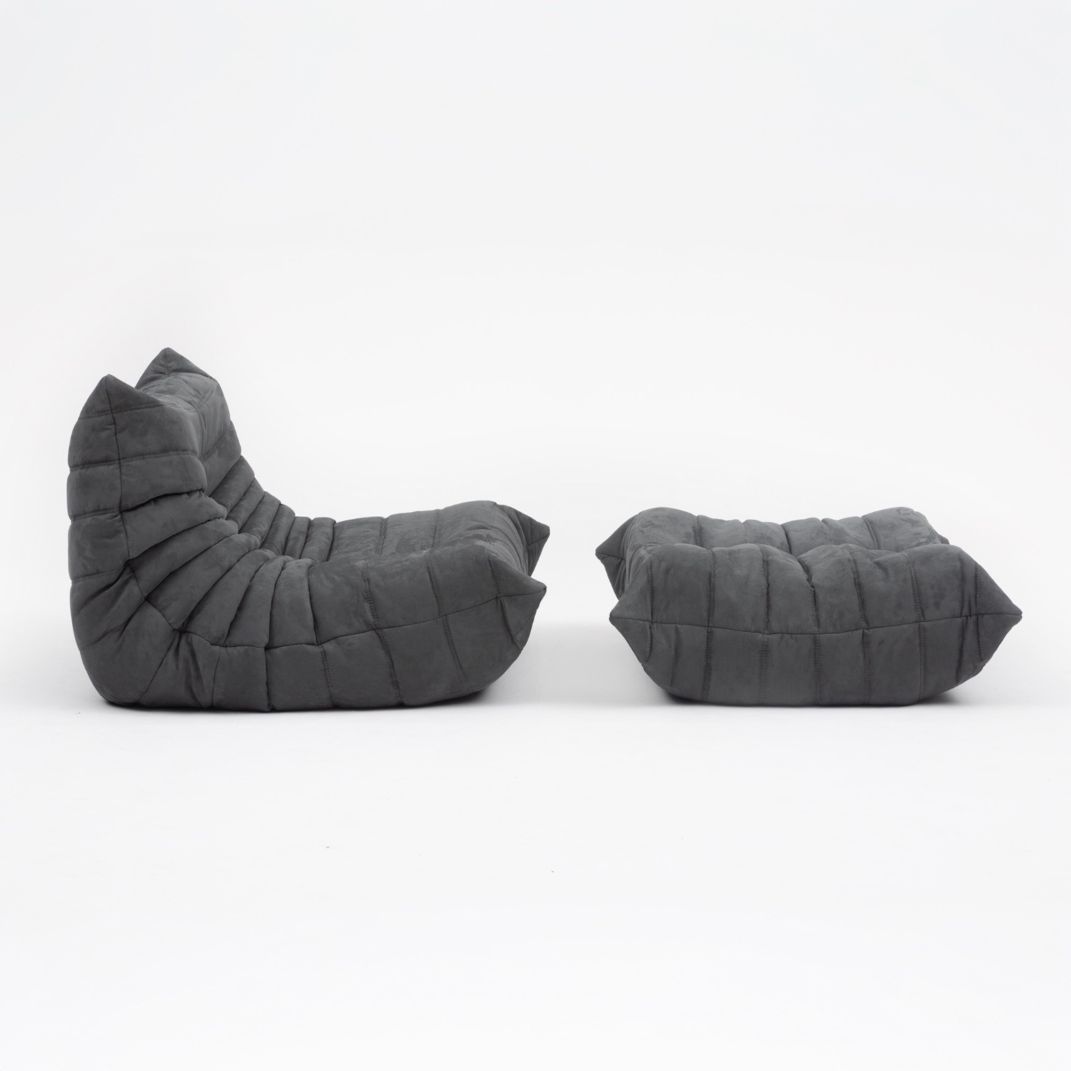 Ligne Roset Light Gray Fabric Accent Chairs - image-2