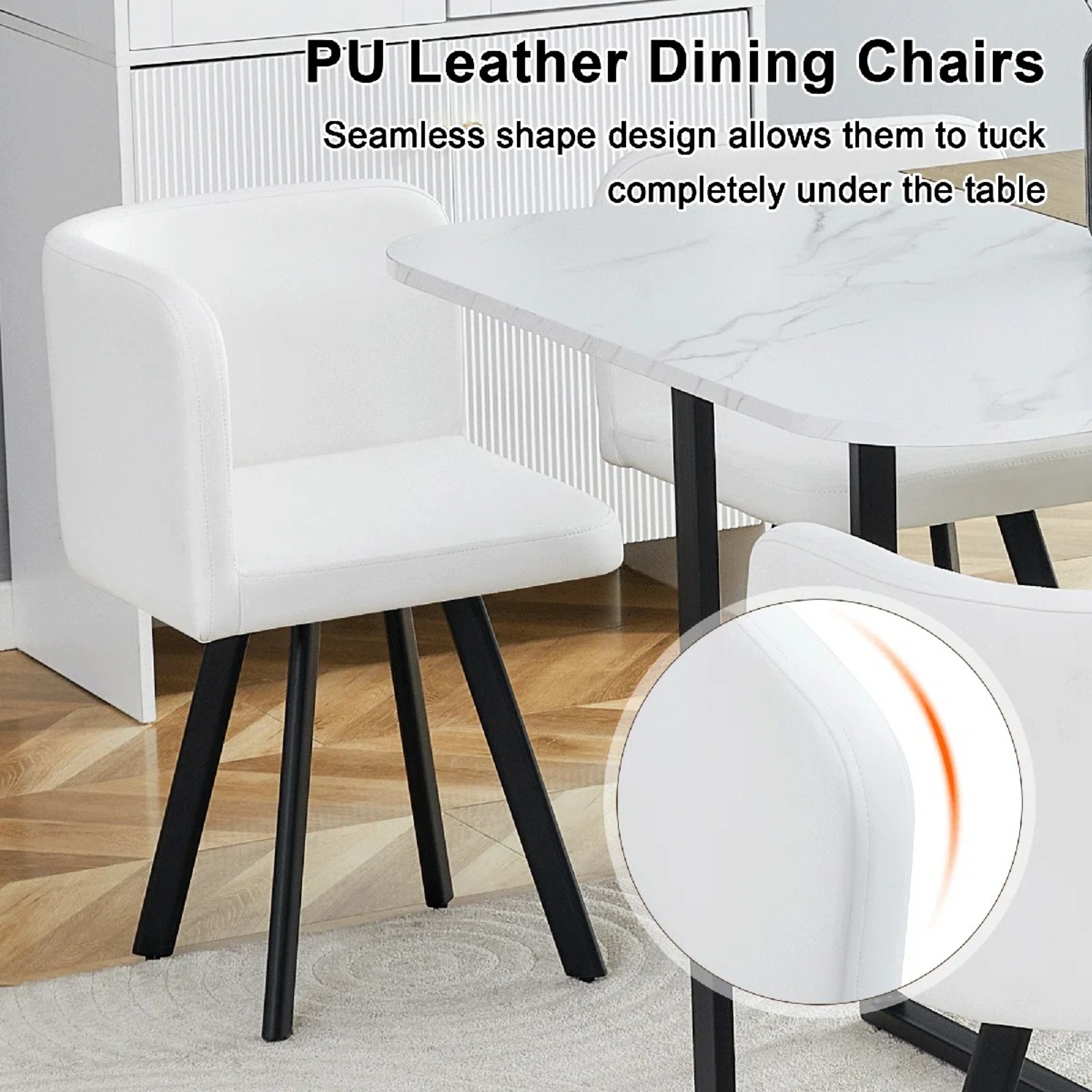  Wayfair Wood Dining Table Set With 6 PU Leather Chairs - image-4