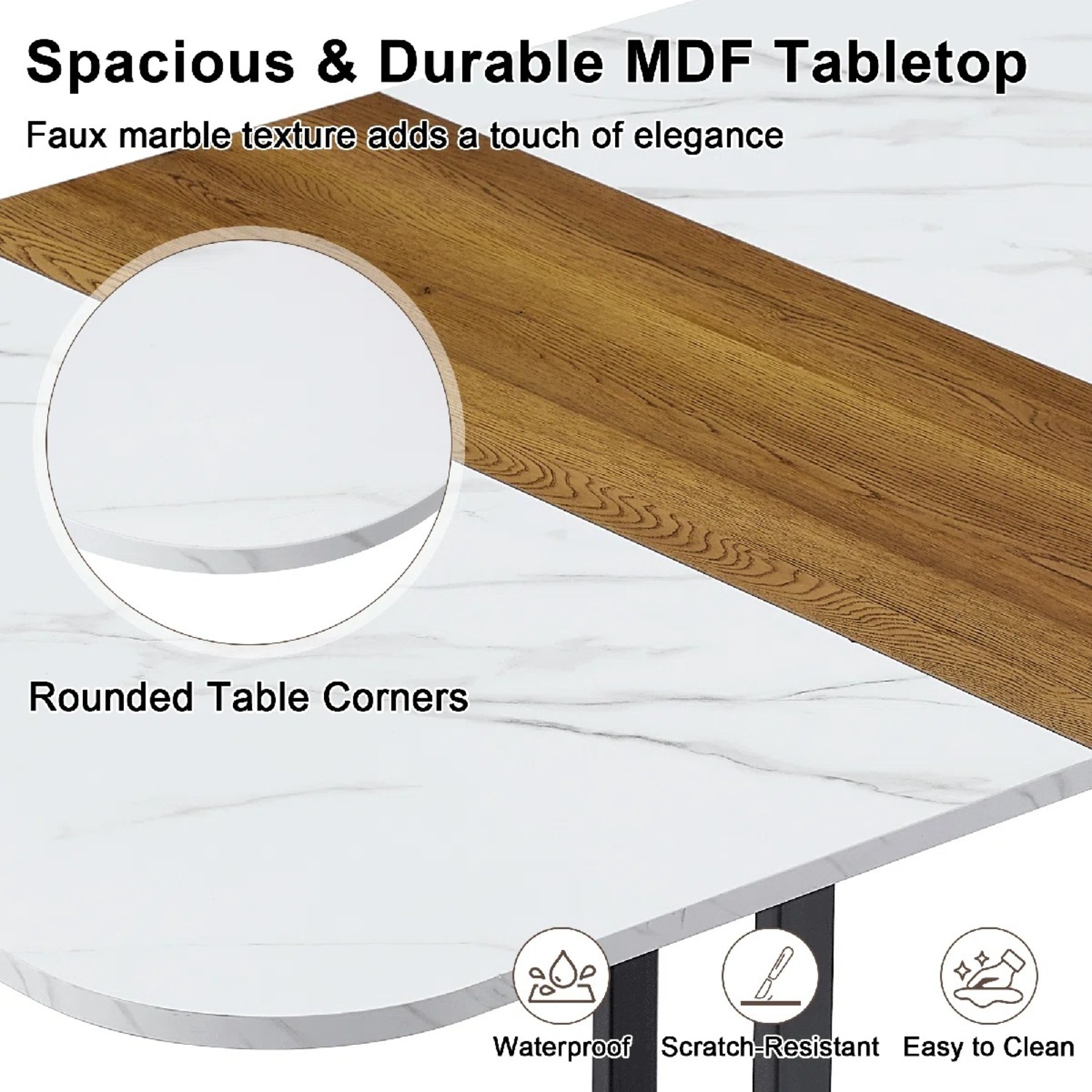  Wayfair Wood Dining Table Set With 6 PU Leather Chairs - image-6