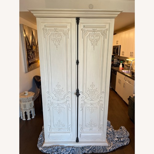 Used Restoration Hardware White Wood Armoire for sale on AptDeco