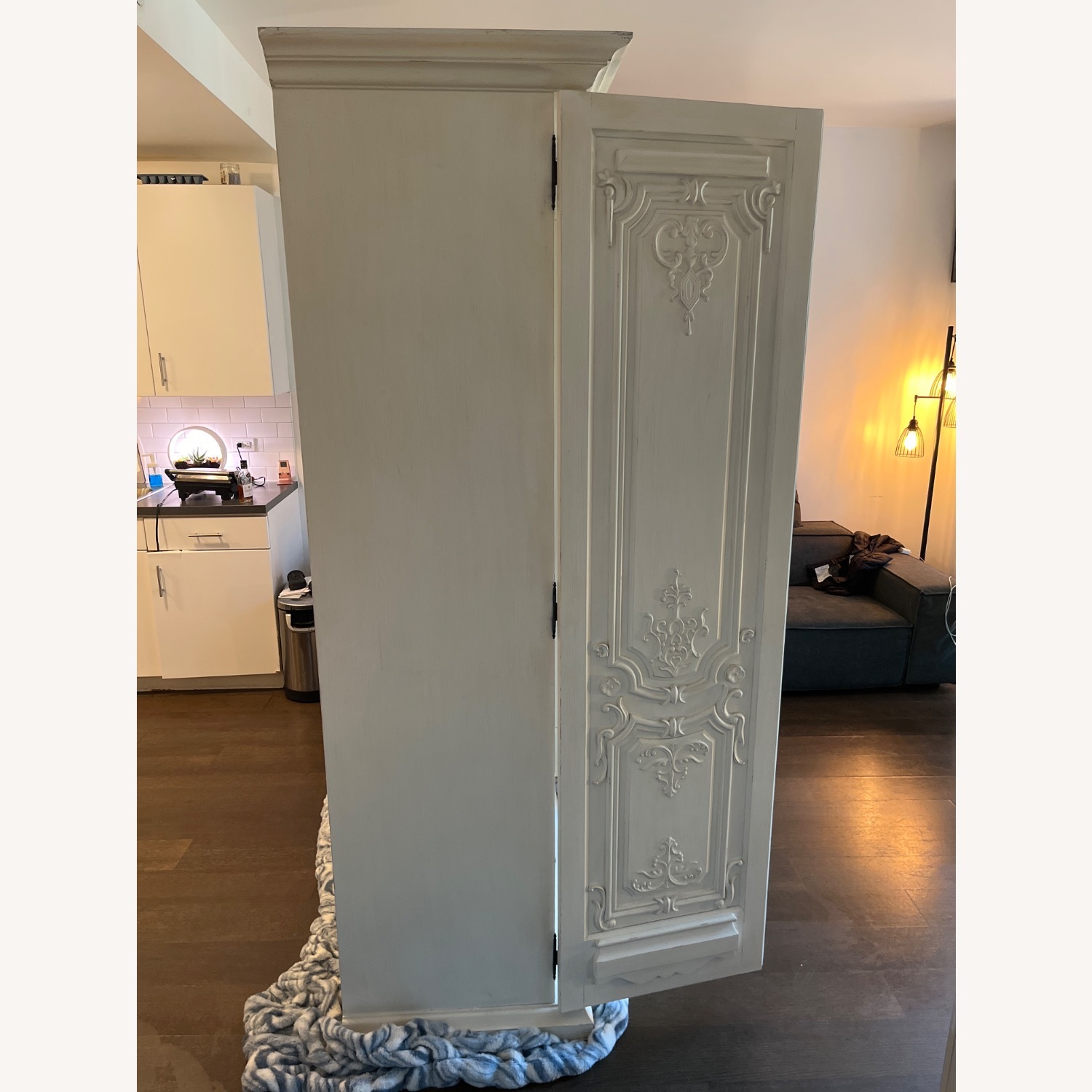 Restoration Hardware White Wood Armoire - image-3