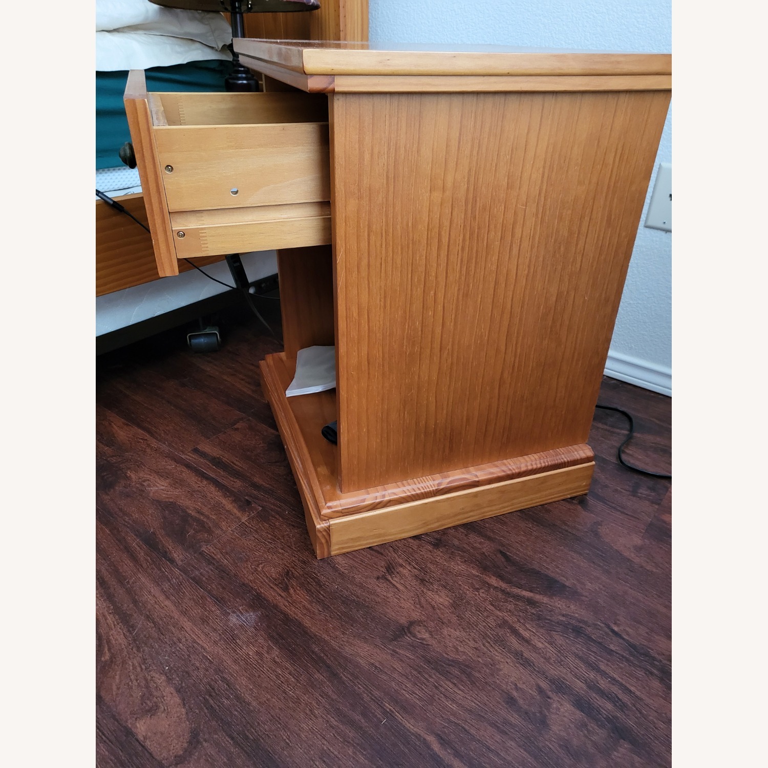 Pair of Solid Pine Nightstands with Drawer - image-2