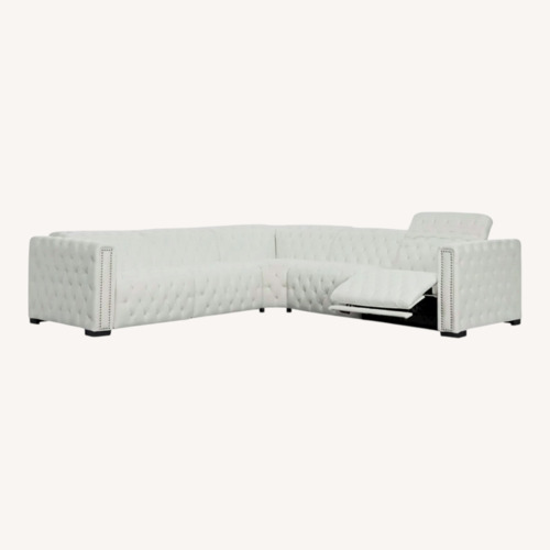 Used White Leather 3+ Piece Sectional for sale on AptDeco