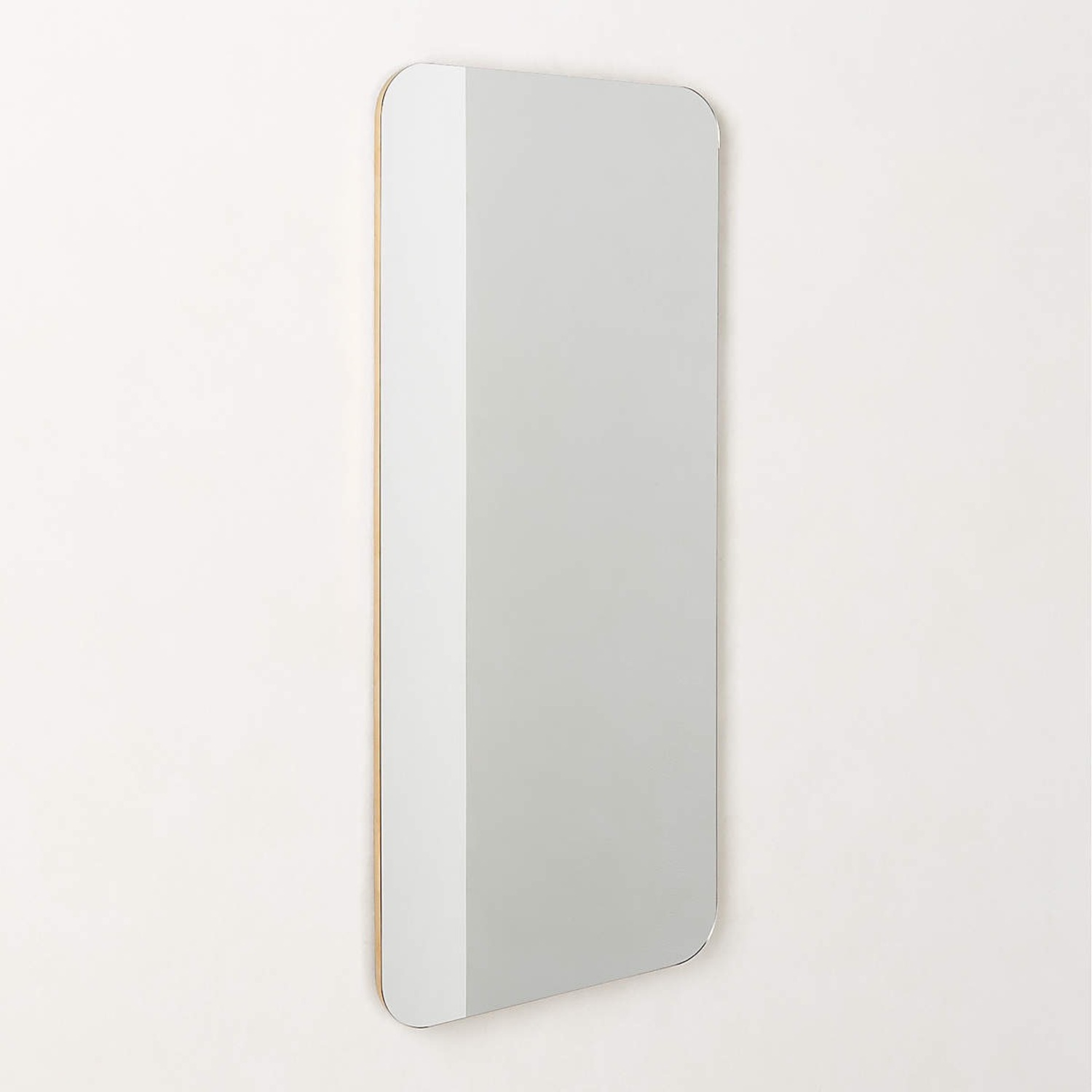 CB2 Audre Unlacquered Brass Rectangular Wall Mirror - image-2