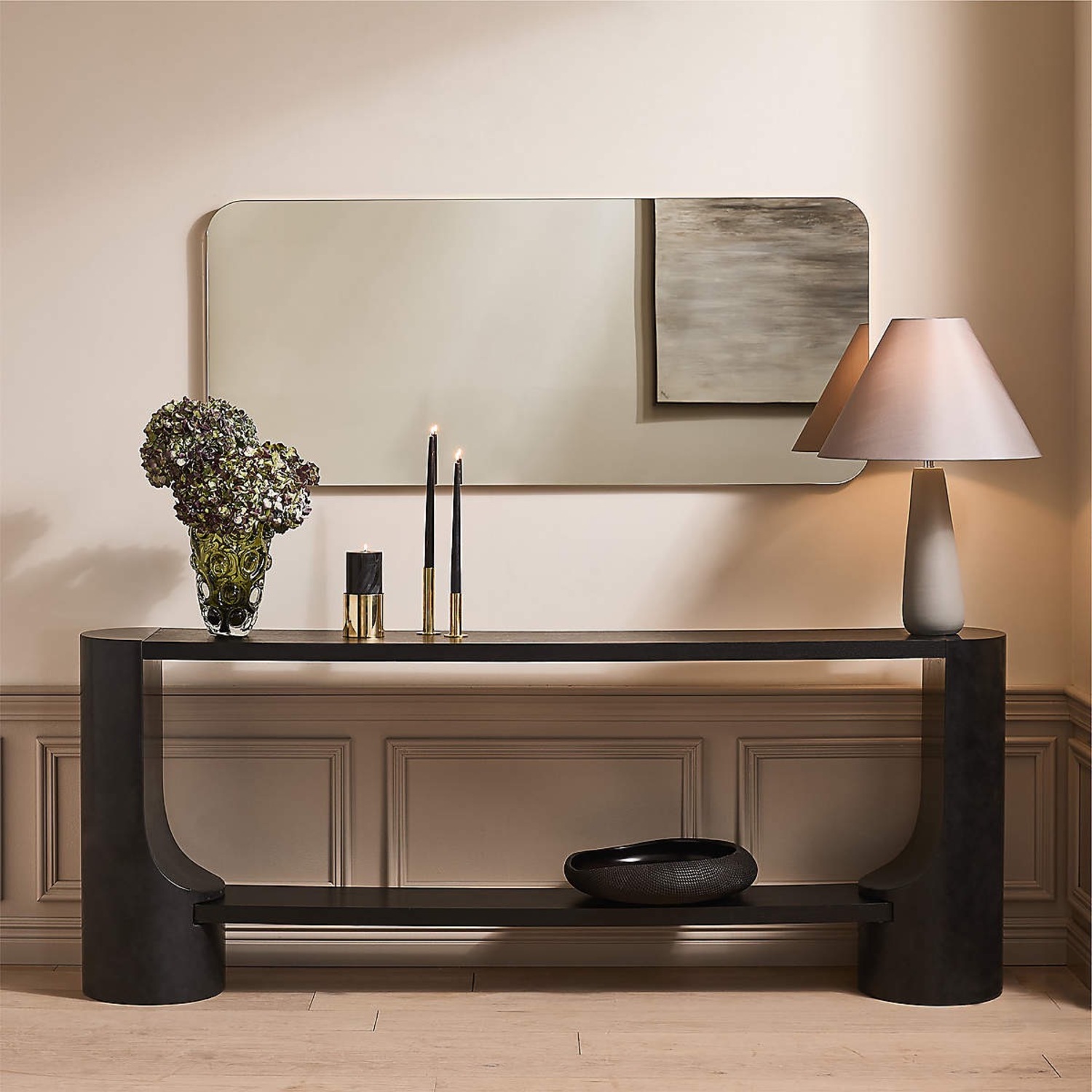 CB2 Audre Unlacquered Brass Rectangular Wall Mirror - image-4