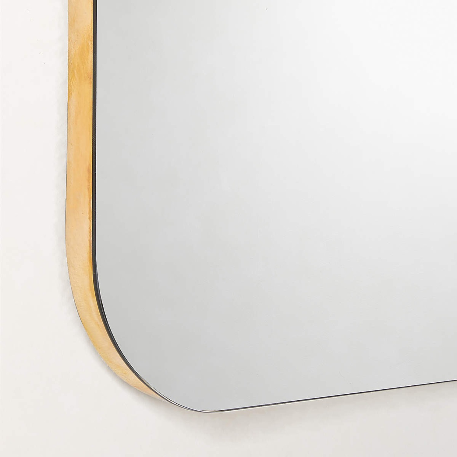 CB2 Audre Unlacquered Brass Rectangular Wall Mirror - image-3