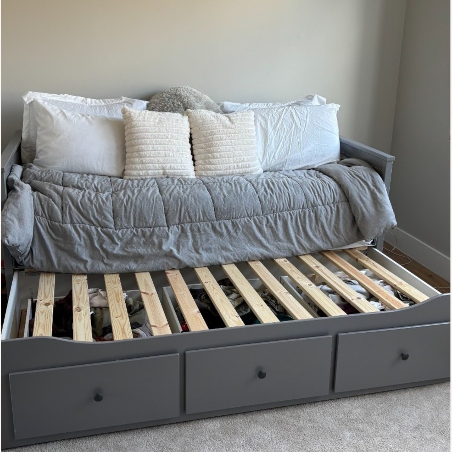 IKEA Dark Gray Wood Daybed - image-2