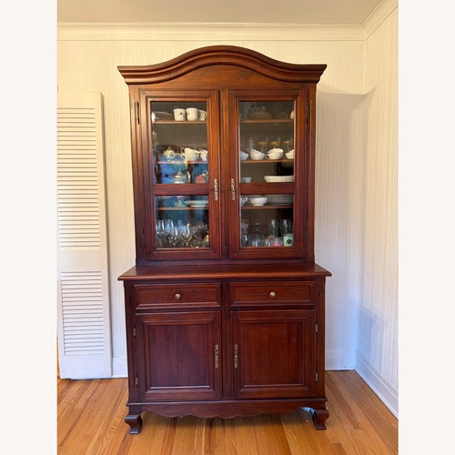 Used Vintage/Antique Dark Brown Wood Wall Unit for sale on AptDeco