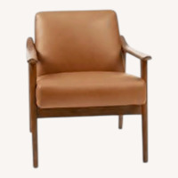 West Elm Light Brown Leather Armchair