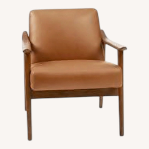 Used West Elm Light Brown Leather Armchair for sale on AptDeco