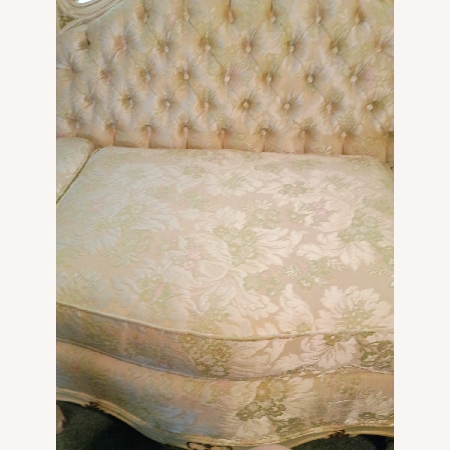 Vintage/Antique Fabric 3+ Seater Sofa - image-8