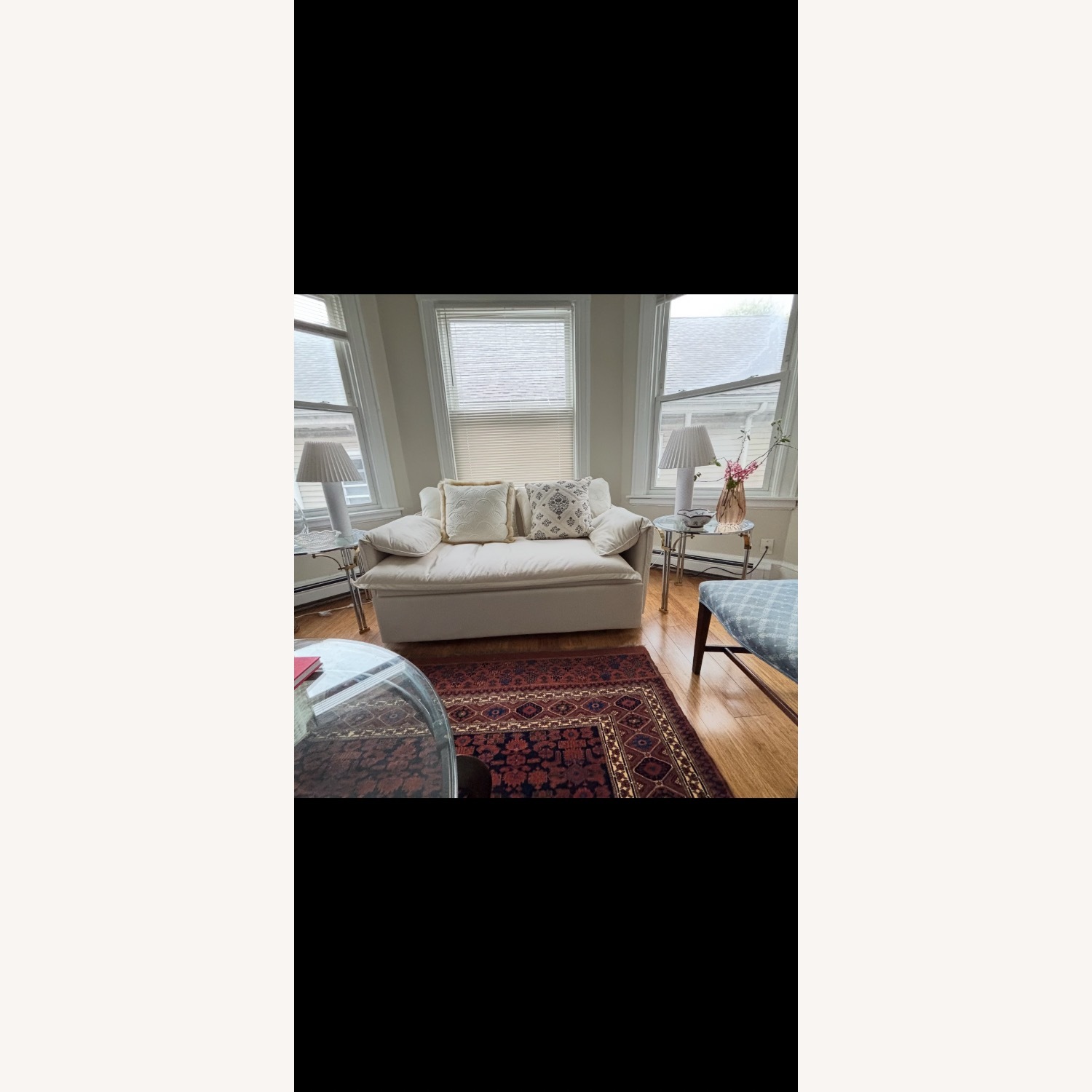 Wayfair Latitude Run White Velvet Sleeper Sofa - image-1