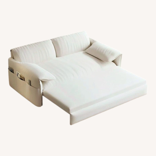 Used Wayfair Latitude Run White Velvet Sleeper Sofa for sale on AptDeco
