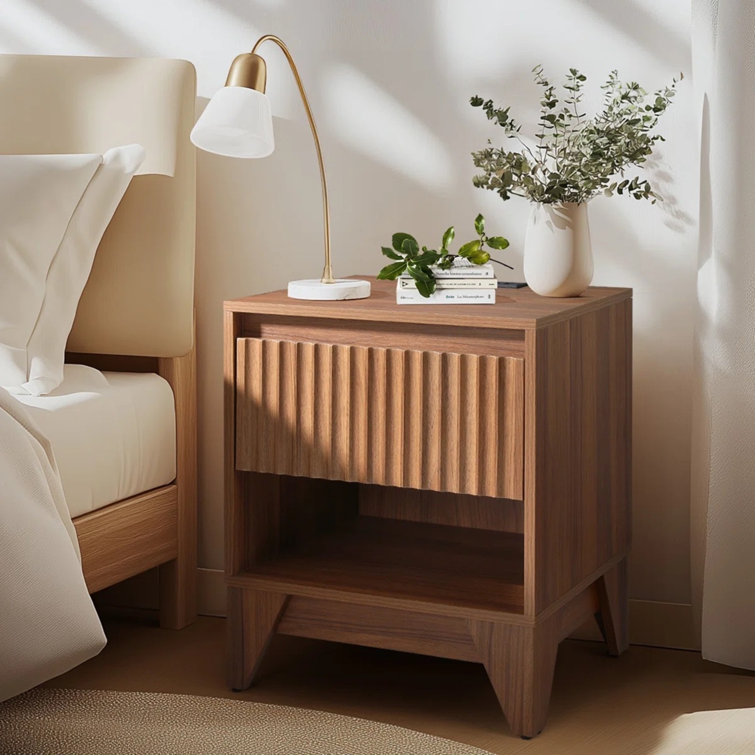 Wayfair Ebern Designs Dark Brown Wood Nightstands - image-1