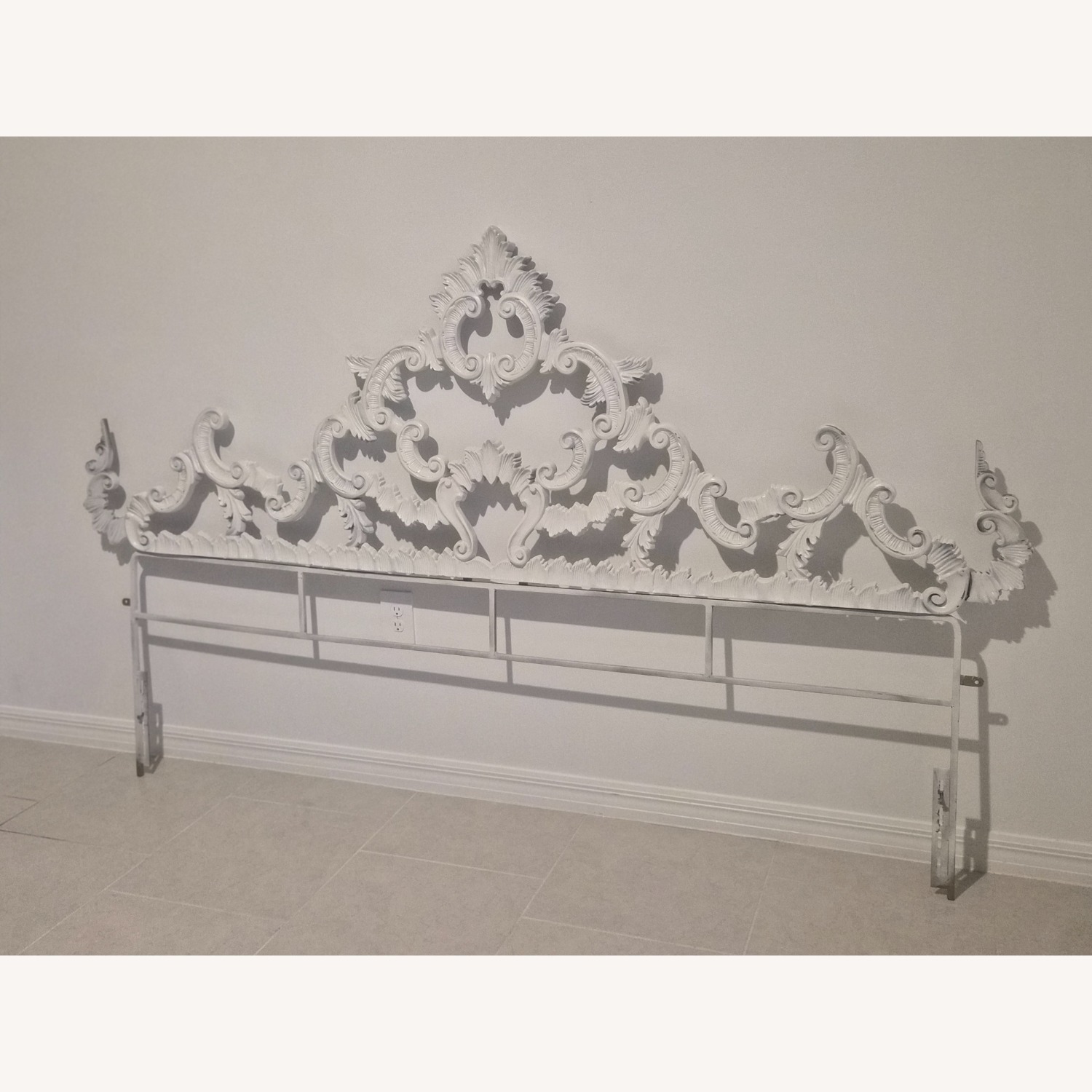 Vintage/Antique White Headboard - image-1