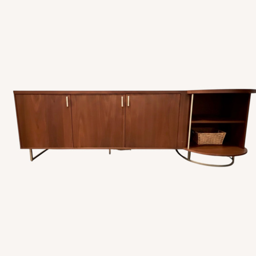 Used  Rich Brown Wood Media Storage for sale on AptDeco