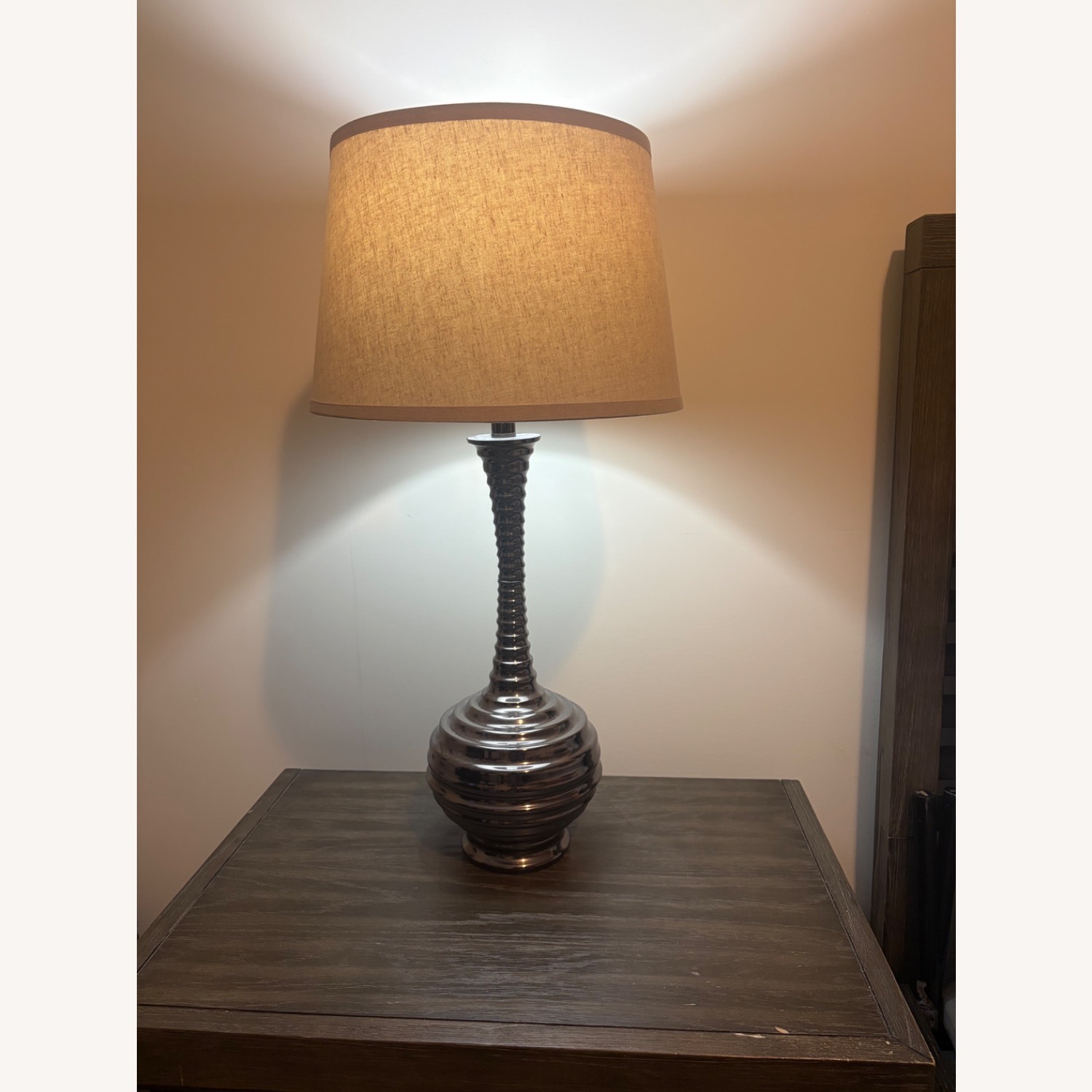 Raymour & Flanigan Silver Lamp - image-3