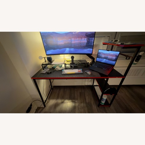 Used Amazon Black Wood Desk for sale on AptDeco