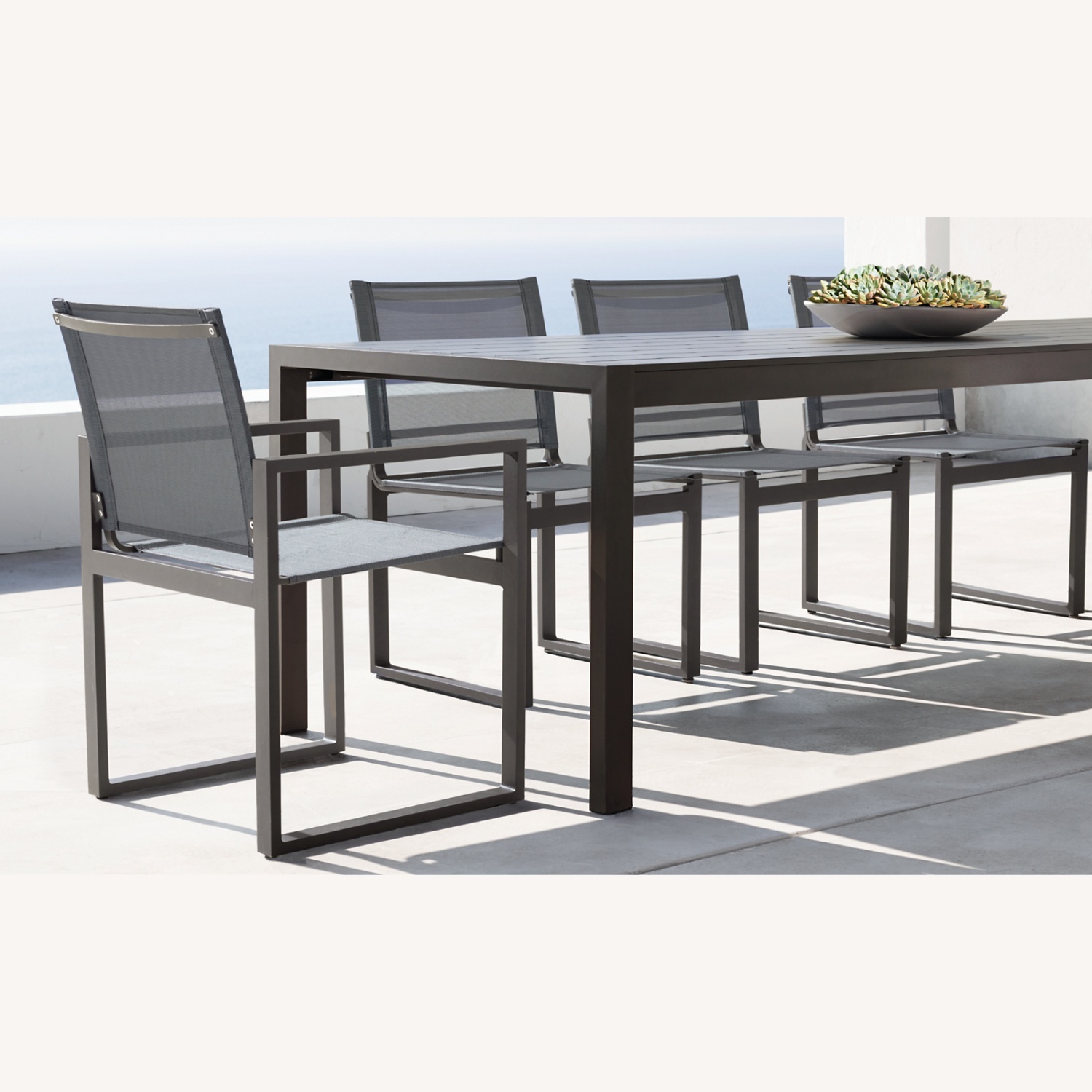 Restoration Hardware Aegean Aluminum 94.5” Table and Chairs  - image-4