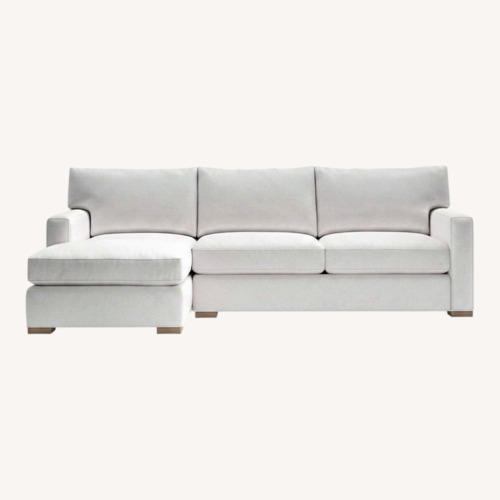 Used Crate & Barrel White Fabric 2 Piece Sectional for sale on AptDeco